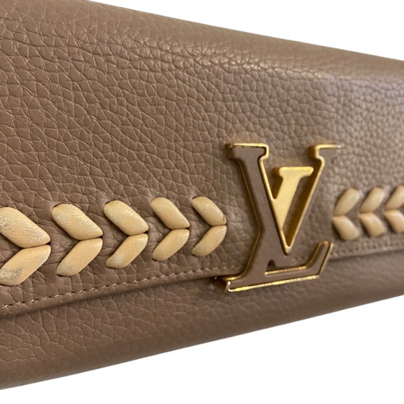 Auth. Louis Vuitton Portefeuille Capucines Taurillon Leather Long Wallet Braided - Picture 11 of 16